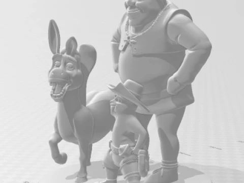 Bonecos 3d style manga anime sherk shrek caricato 3D Print Model