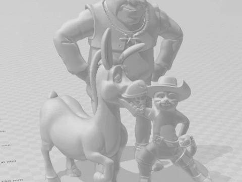 Bonecos 3d style manga anime sherk shrek caricato 3D Print Model
