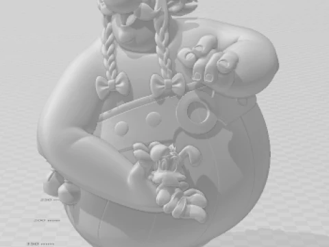 Bonecos 3d style manga anime axterix e obelix caricato 3D Print Model