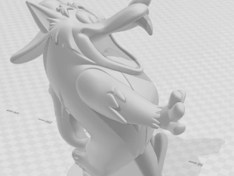 Bonecos 3d style manga anime bicudo lobisomen caricato 3D Print Model