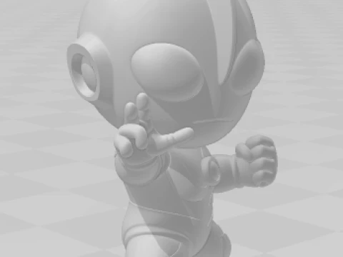 Bonecos 3d style manga anime ultramen belial caricato 3D Print Model