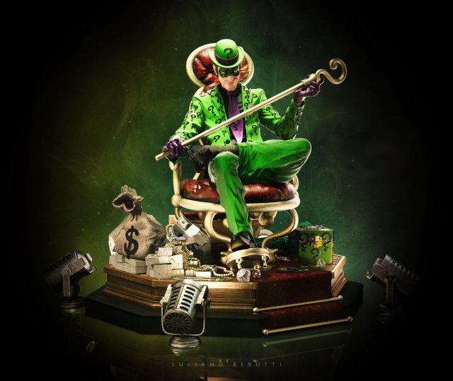 riddler statue - stl file for 3d print 3D Принт Модель .c4d .max .obj .3ds .fbx .stl .blend 