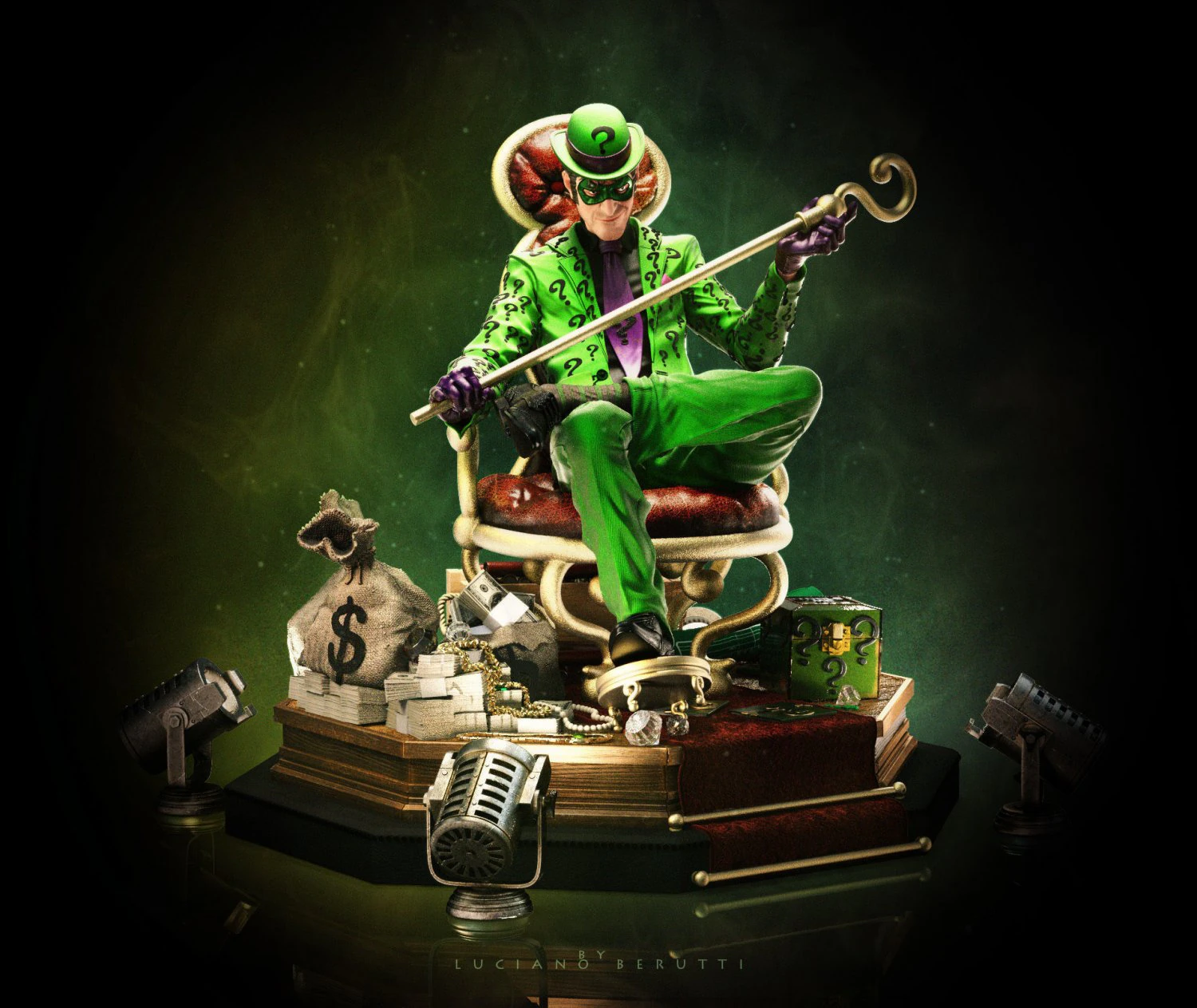 riddler statue - stl file for 3d print 3D Print Model .c4d .max .obj .3ds .fbx .stl .blend 