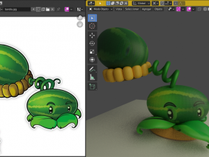 watermelon plants vs zombies 3D Print Model