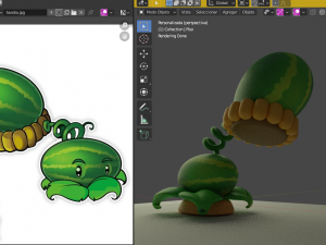 watermelon plants vs zombies 3D Print Model
