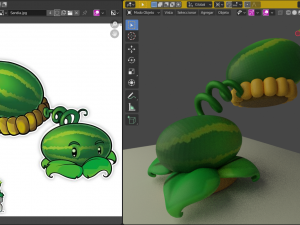 watermelon plants vs zombies 3D Print Model