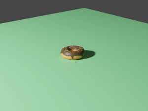 ciambella con glassa al cioccolato Modello 3D