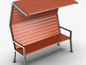 a bench with a canopy sky 3D 模型