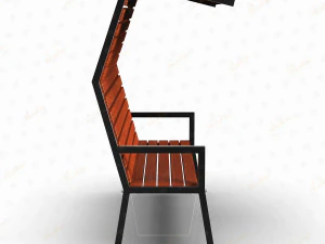 a bench with a canopy sky 3D Model
