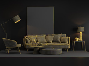 modern interior set91 3D 模型