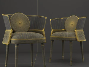 modern furniture set 445 3D Model