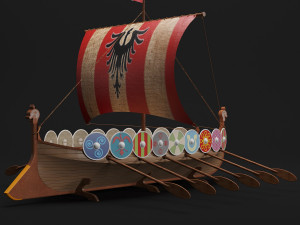 viking boat d01 3D Model