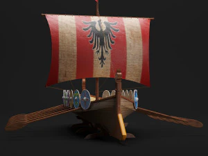 viking boat d01 3D Model