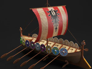 viking boat d01 3D Model