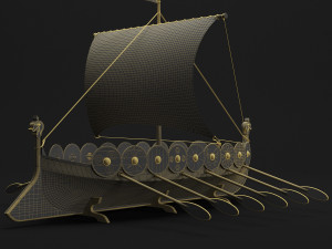 viking boat d01 3Dモデル