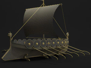 viking boat d01 3D Model