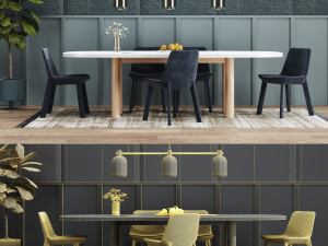 modern furniture dining set 001 Model 3D