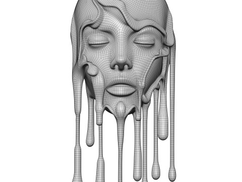 Gouden gedachten in smelt 3D Model