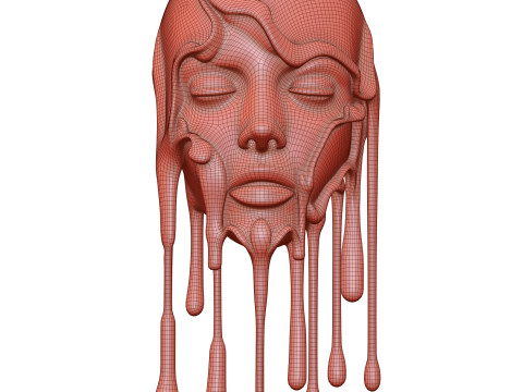 Gouden gedachten in smelt 3D Model