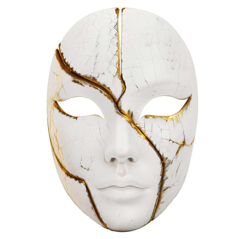 Kintsugi-masker 3D Model .c4d .max .obj .3ds .fbx .stl .blend 
