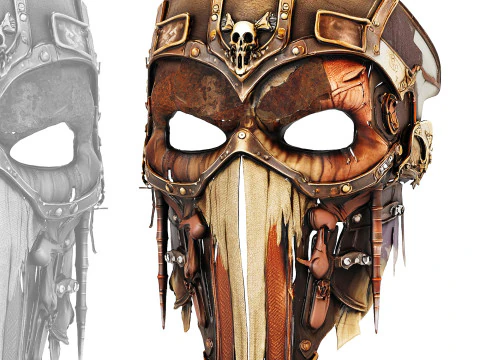 Maschera da guerra della zona desolata Modello 3D