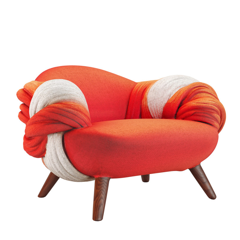 Crimson Knot Lounge Sofa 3D Model .c4d .max .obj .3ds .fbx .stl .blend 