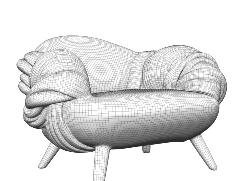 Crimson Knot Lounge Sofa 3D Model