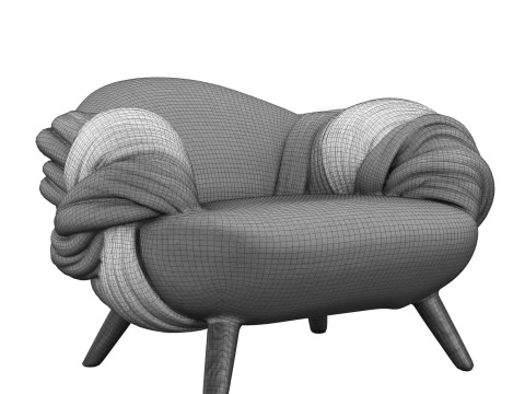 Crimson Knot Lounge Sofa 3D Model