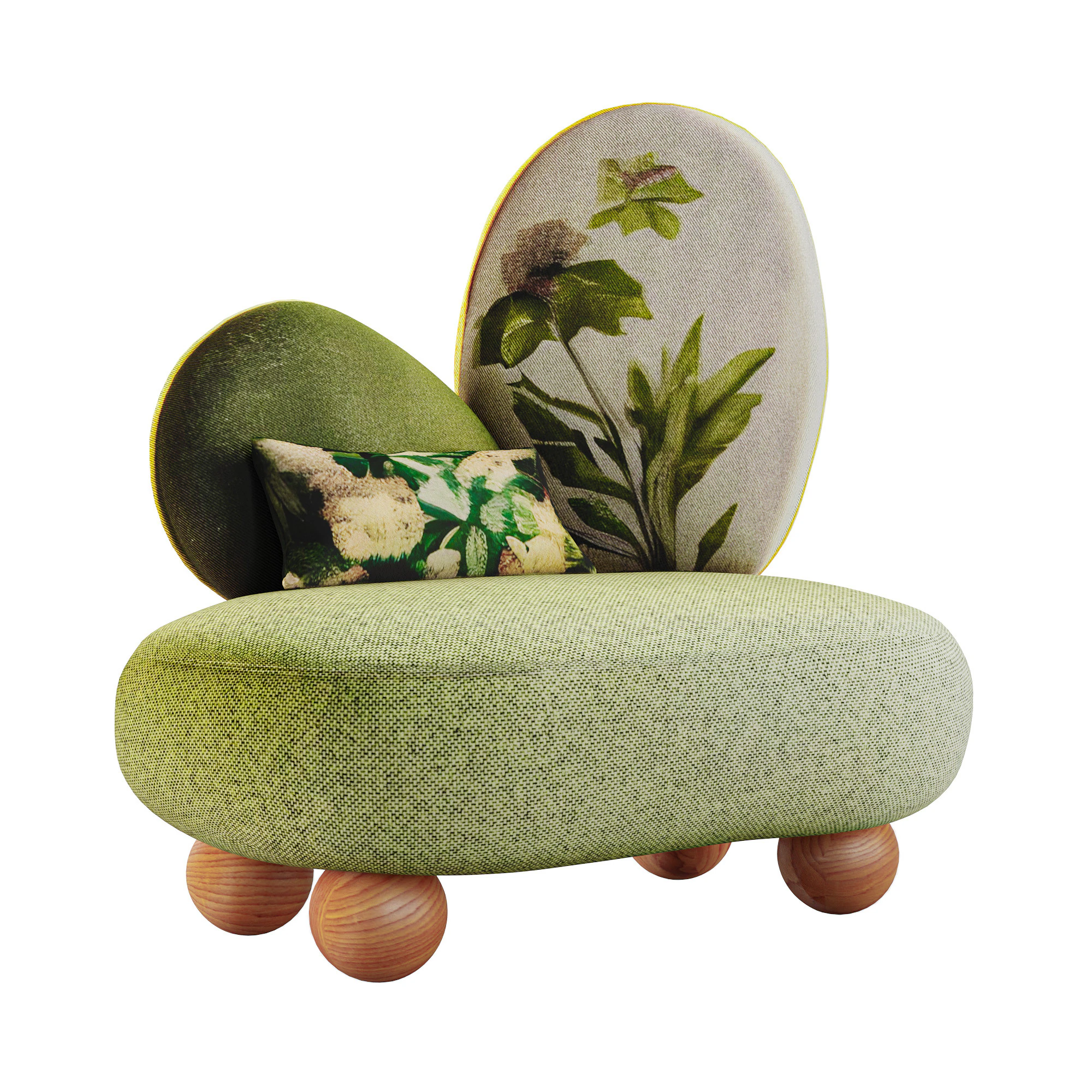 Botanical Harmony Lounge Sofa 3D Model .c4d .max .obj .3ds .fbx .stl .blend