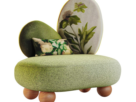 Sof&aacute; Lounge Harmony Bot&acirc;nico Modelo 3D