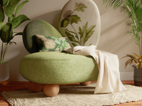Botanical Harmony Lounge Sofa 3D Model