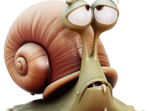 Escargot de dessin anim&eacute; Quad Modèle 3D