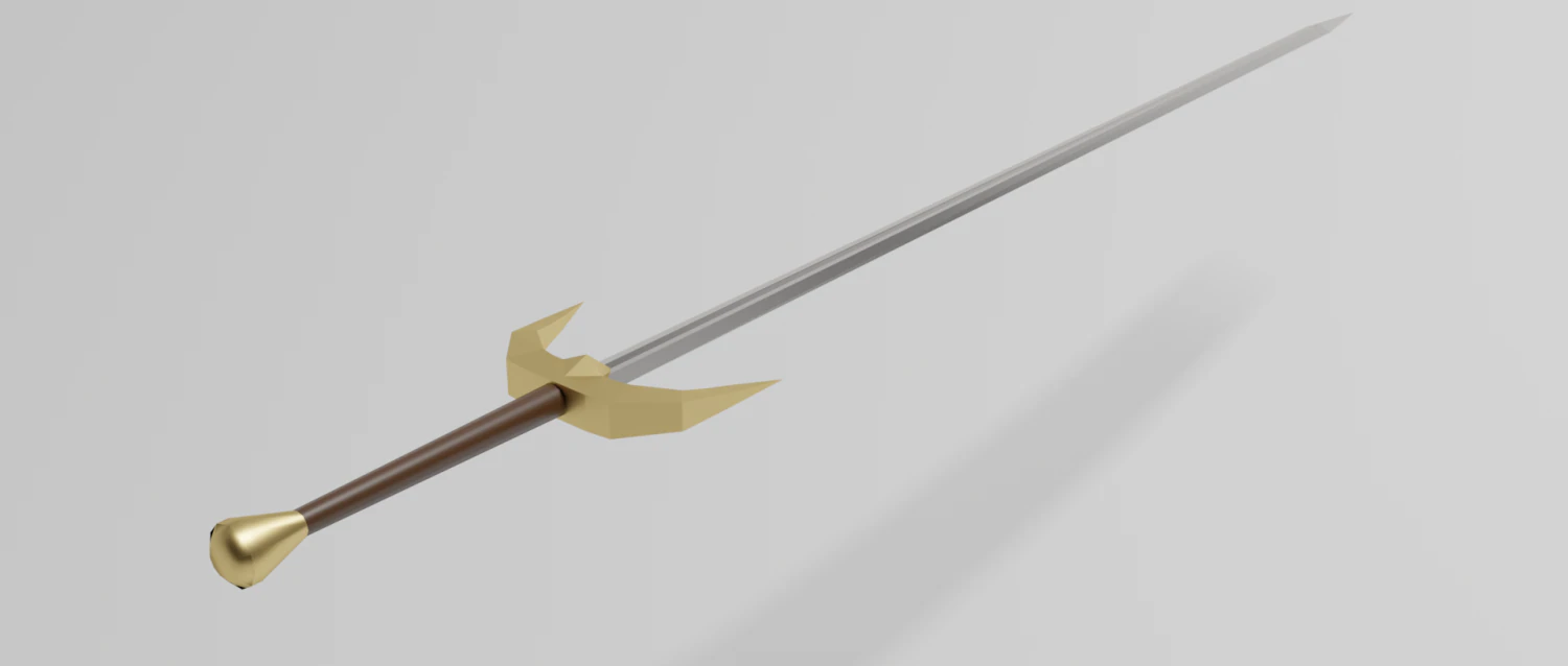 two-handed sword 3D Model .c4d .max .obj .3ds .fbx .stl .blend 