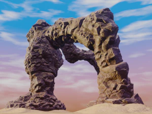 набор больших скальных образований пустыни 3D Модель