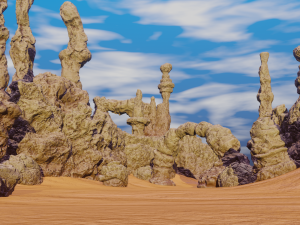 set of large desert rock formations 3D Model