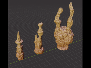 set of large desert rock formations 3D Model