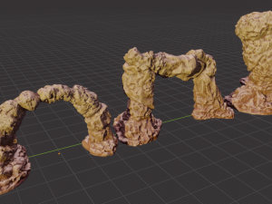 set of large desert rock formations 3D Model