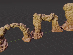 set of large desert rock formations 3D Model