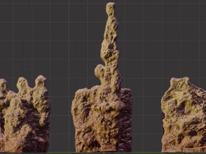 set of large desert rock formations 3D Model