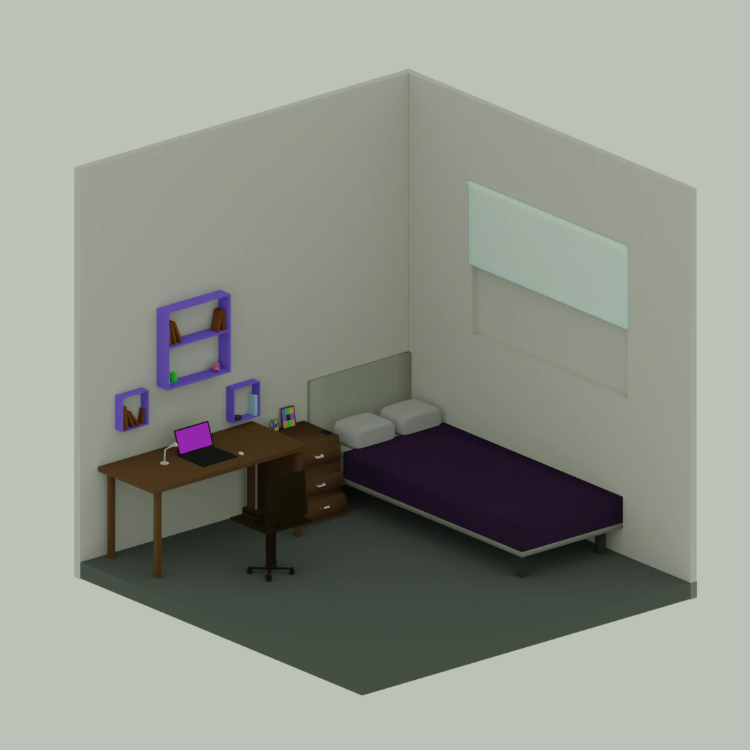 bedroom 3D Model .c4d .max .obj .3ds .fbx .stl .blend 