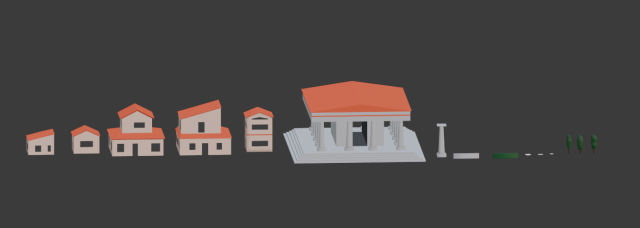 rome pack low-poly 3Dモデル .c4d .max .obj .3ds .fbx .stl .blend 