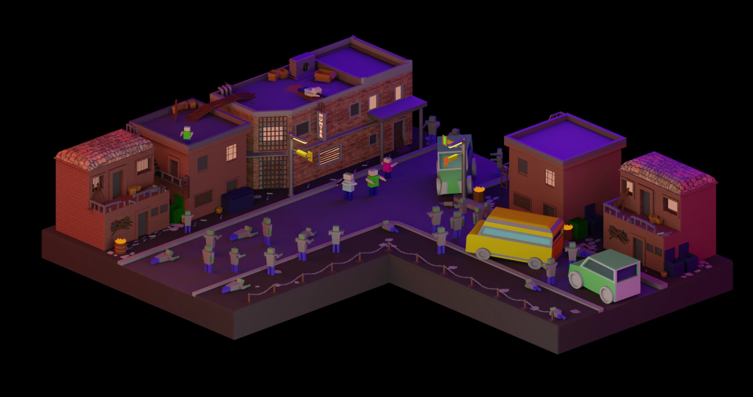 zombie shootout lowpoly 3D Model .c4d .max .obj .3ds .fbx .stl .blend