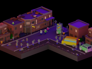 zombie shootout lowpoly 3D 模型