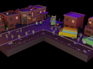 zombie shootout lowpoly 3D-Modell
