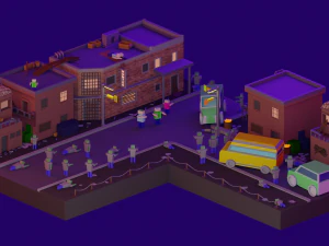 zombie shootout lowpoly 3D Model