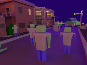 zombie shootout lowpoly 3D Model
