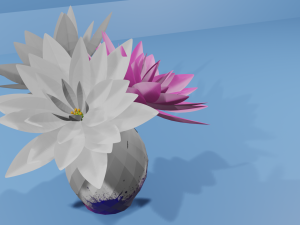 pink and white flowers 3D Model