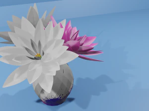 pink and white flowers 3D Model