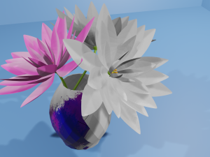pink and white flowers Modelo 3D