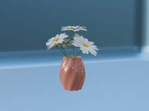 white flowers Modelo 3D